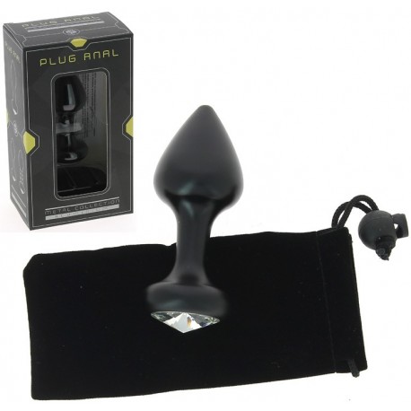 Plug anal en aluminium noir - Rosebud