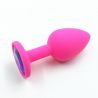 Rosebud en silicone rose avec strass bleu