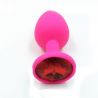Rosebud en silicone rose avec strass rouge