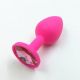 Rosebud en silicone rose avec strass rose