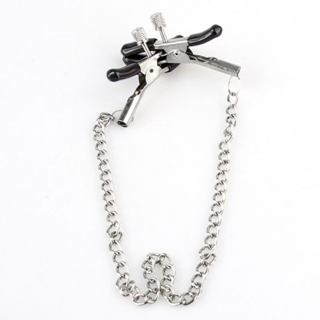 Pinces tétons réglables avec chainette