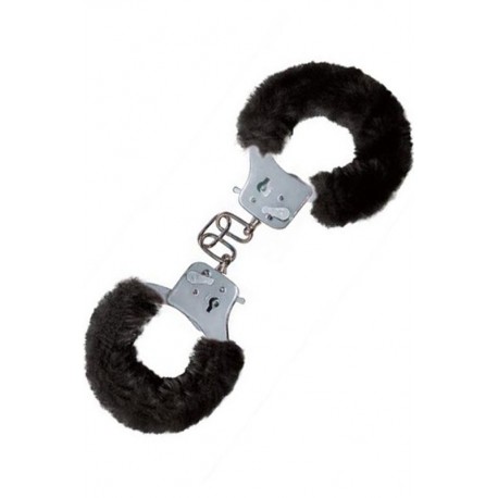 Menottes métal fausse fourrure noire