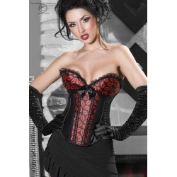 Corset noir avec motif lèvres rouges