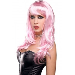 Perruque rose cheveux longs