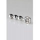 Chapelet anal 30mm, 3 boules en aluminium argenté - Plug Anal