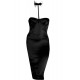 Robe bustier en satin noir - Salon Bourbon