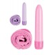 Vibromasseur et sa serviette éponge rose Yomi