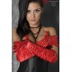 Gants rouges avec strass